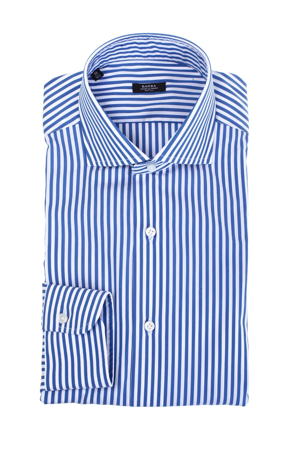 shop BARBA  Camicia: Barba camicia a righe in cotone stretch.
Collo alla francese.
Maniche lunghe con polsini con bottone.
Chiusura frontale con bottoni.
Composizione: 72% Cotone 25% Poliammide 3% Elastan.
Fabbricato in Italia.. 34120 I1 U13-03 number 6034279